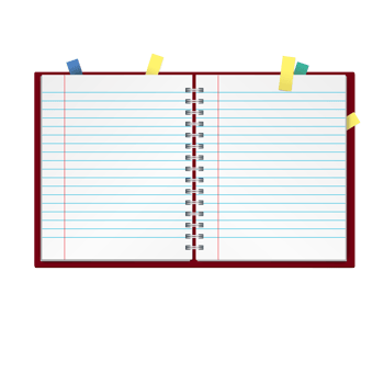 Notebook with blank paper sheet png