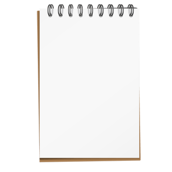 Notebook with blank paper sheet png