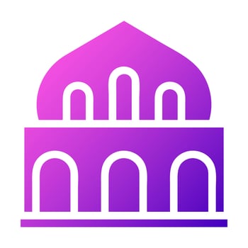 mosque icon solid gradient pink style ramadan illustration vector element and symbol perfect.
