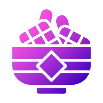 ketupat icon solid gradient pink style ramadan illustration vector element and symbol perfect.