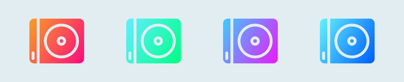 Disc solid icon in gradient colors. Album signs vector illustration.