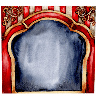 Watercolor hand drawn red circus tent vintage style. Perfect for wedding, invitations, blogs, card templates, birthday and baby cards, patterns, quotes. isolater on white background. png