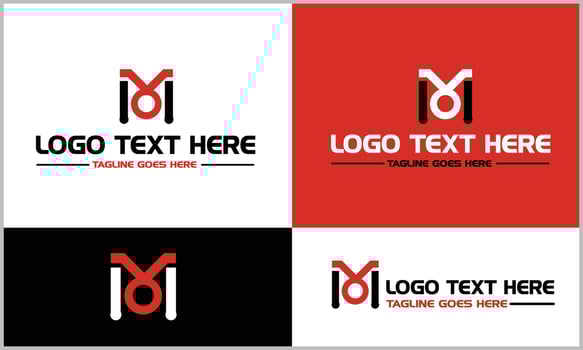 M Abstract Alphabet Letter Logo Design Set vector