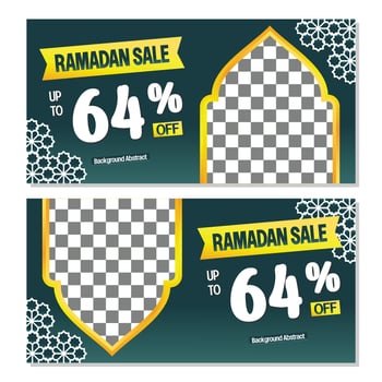 Editable Ramadan sale banner template. with mandala ornaments. Design for social media, print and web. Vector illustration