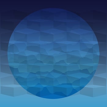 abstract texture isometric in blue circle background vector