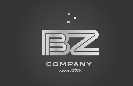 black and grey BZ combination alphabet bold letter logo with dots. Joined creative template design for business and comp vector