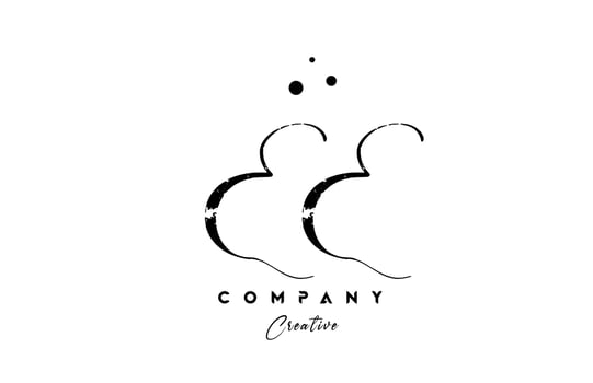 handwritten vintage EE alphabet letter logo icon combination design with dots vector