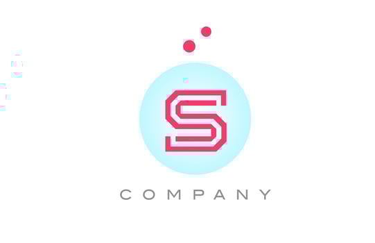 blue pink S alphabet letter logo icon design with dots. Creative template for business and company vector