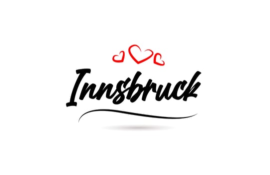 Innsbruck european city typography text word with love. Hand lettering style. Modern calligraphy text vector