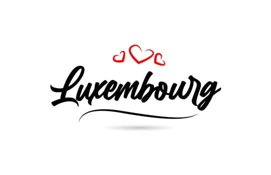 Luxembourg european city typography text word with love. Hand lettering style. Modern calligraphy text vector