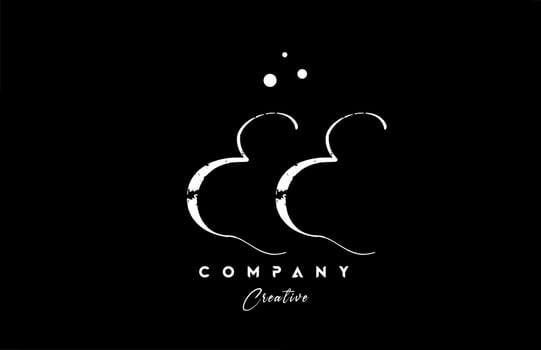 vintage EE alphabet letter logo icon combination design with dots. Creative hand written template for company vector