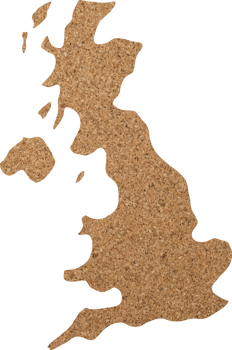 United kingdom cork wood texture cut out on transparent background. png