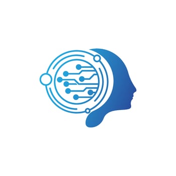 Digital abstract icon human head tech logo vector