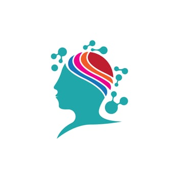 Digital abstract icon human head tech logo vector