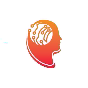 Digital abstract icon human head tech logo vector