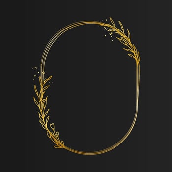 Elegant gold floral border for invitation vector