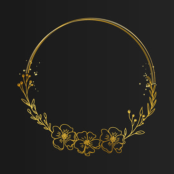 Elegant gold floral border for invitation vector