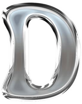 Metallic Pressed Molten Typography Letter D png