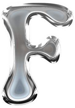 Metallic Pressed Molten Typography Letter F png