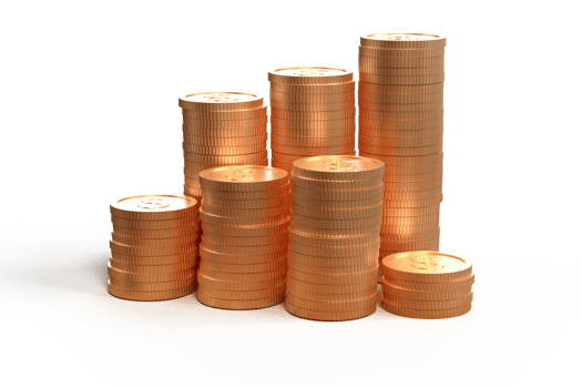 3D render dollar coin, gold style, transparent png