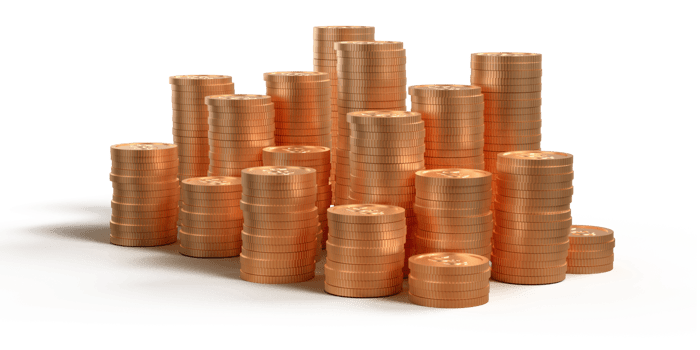 3D render dollar coin, gold style, transparent png