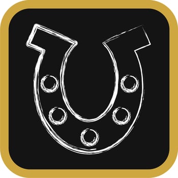 Icon horse shoe. St. Patrick's Day celebration elements. Icons in chalk style. Good for prints, posters, logo, party decoration, greeting card, etc. vector