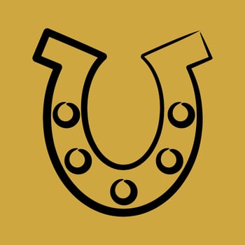 Icon horse shoe. St. Patrick's Day celebration elements. Icons in hand drawn style. Good for prints, posters, logo, party decoration, greeting card, etc. vector
