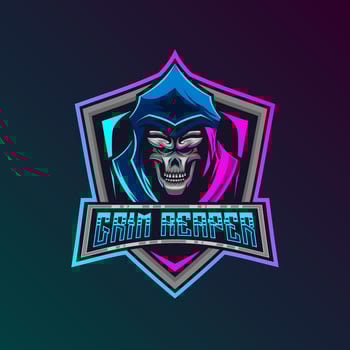 Grim Reaper Logo. Mascot of Grim Reaper Gaming Logo Design Vector Illustration Template