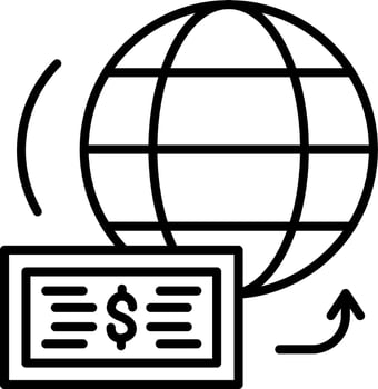Send Money Overseas Icon Style vector