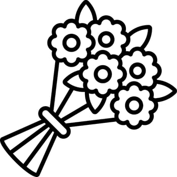 Flower Bouquet Icon Style vector