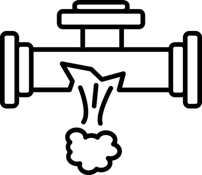 Gas Pipe Leak Icon Style vector