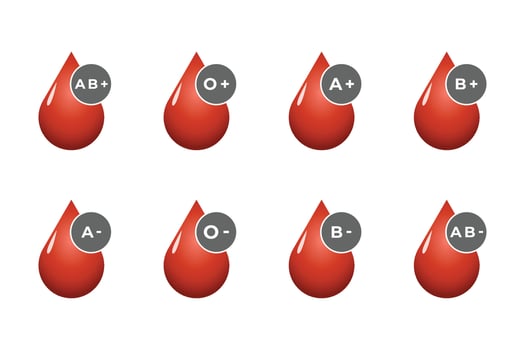 Blood Donation vector illustration with red heart and drop counter.