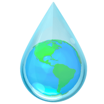World water day 3d planet earth drop png