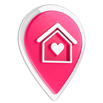 Location house heart 3d png