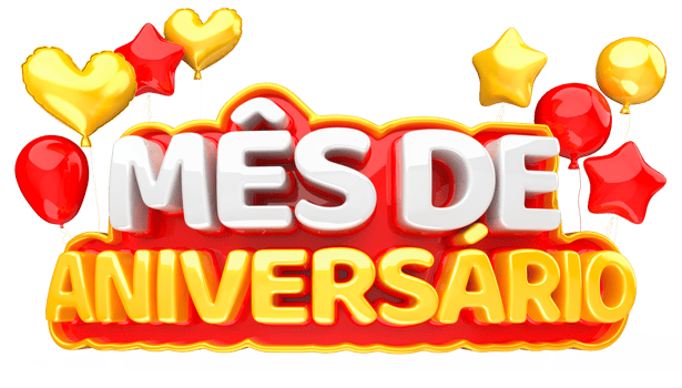 Birthday month brazil text stamp 3d png