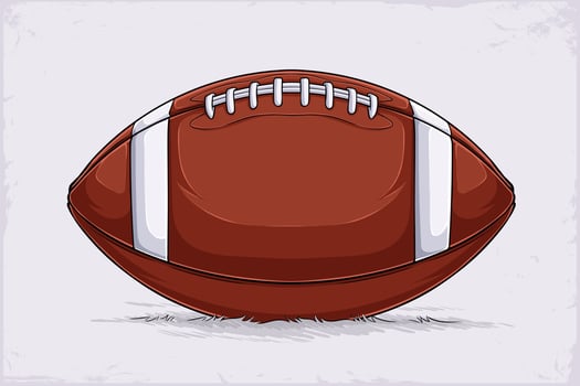Hand drawn American football Ball isolated on white background. Rugby ball, sports accessory with lacing vector