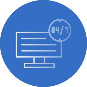 24 7 Monitoring Vector Icon Design