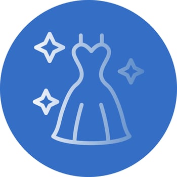 Wedding Dress Vector Icon Design