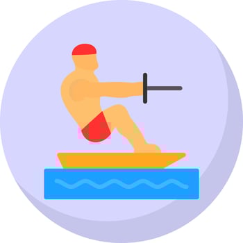 Barefoot Skiing Vector Icon Design