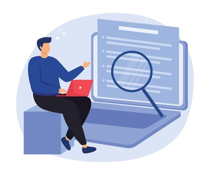 Looking for job vacancies. Job search concept.  Start your career, company corporate website, headhunting abstract metaphor. Vector illustration.