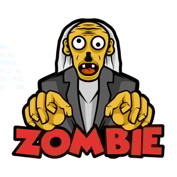 Zombie professor mascot vector