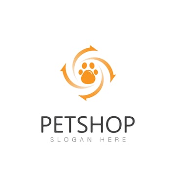 Vector image of an dog and cat design on white background. Petshop