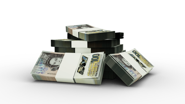 3d rendering of Stack of Eastern Caribbean notes. bundles of Eastern Caribbean currency notes isolated on transparent background png