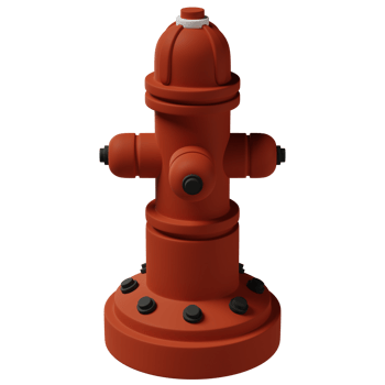 Fire hydrant 3d illustration png