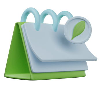 Leaf calender 3D Illustration png