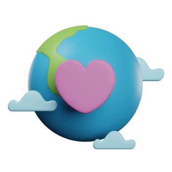 Love earth 3D Illustration png