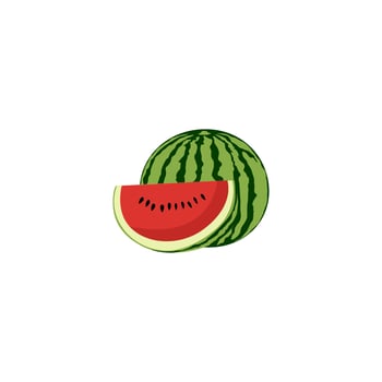 Watermelon with a cut cut from it vector