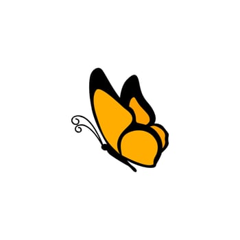 a beautiful butterfly. colored butterfly logo. vector