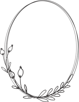 Minimalist floral frame with hand drawn leaf and shape simple floral border png