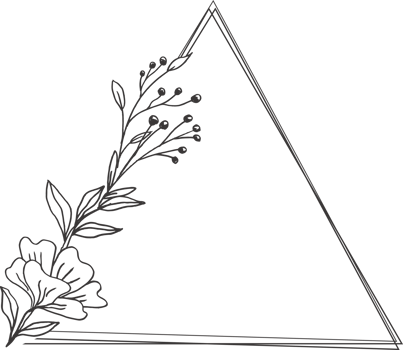 Minimalist floral frame with hand drawn leaf and shape simple floral border png